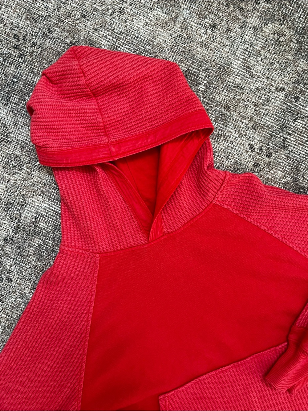 Aerie Essential Waffle Red Hoodie Sweatshirt S